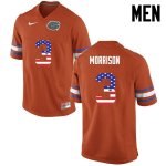 Men's Florida Gators #3 Antonio Morrison NCAA Nike Orange USA Flag Fashion Authentic Stitched College Football Jersey PZE7362IO